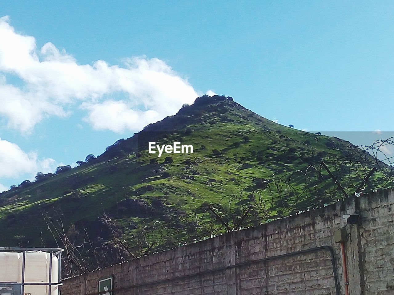 Low angle view of mountain against sky