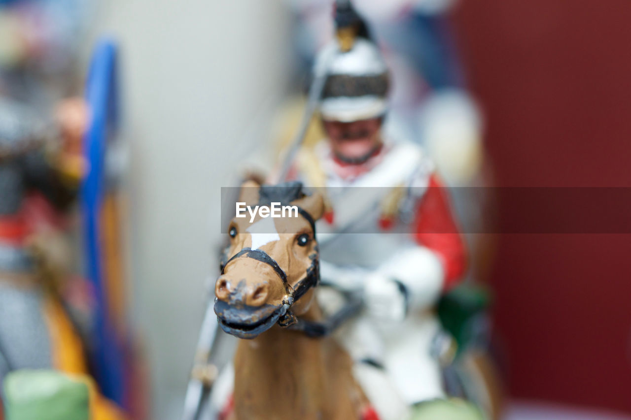 Soldier figurines on table