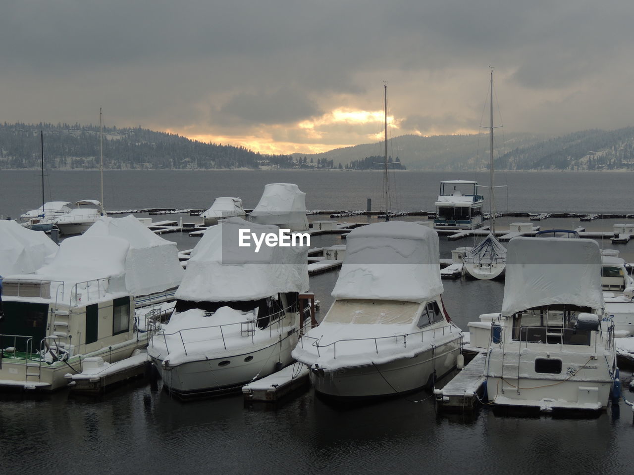 Boats in harbor