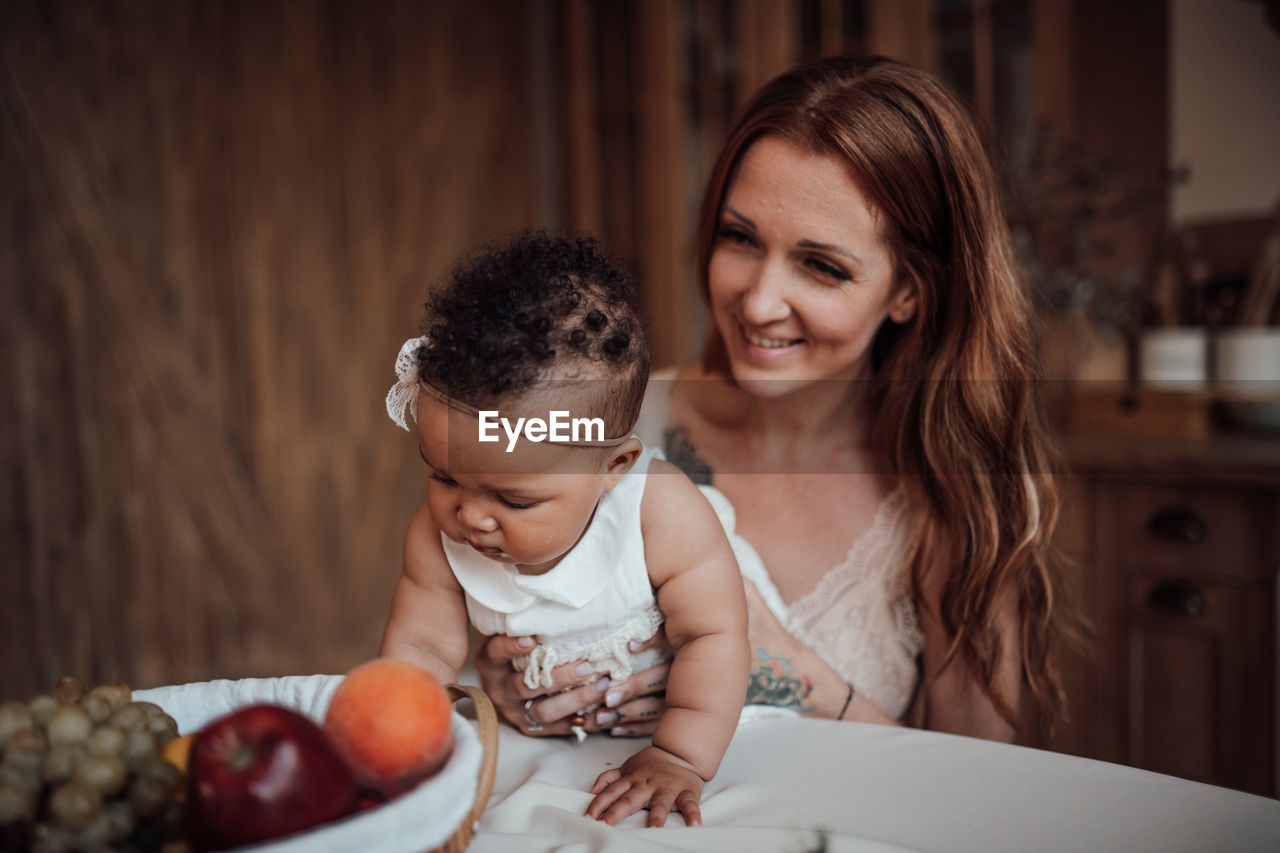 Portrait of mother and daughter