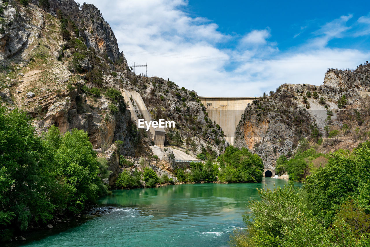 Green canyon, manavgat. hydroelectric power station. largest canyon reservoir in turkey