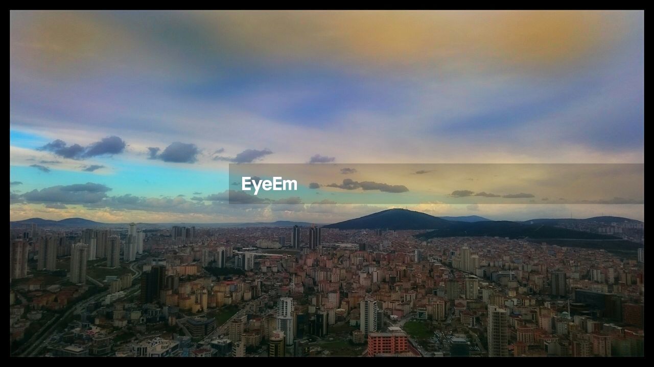 HIGH ANGLE VIEW OF CITYSCAPE