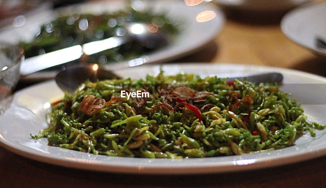 Close-up of served food