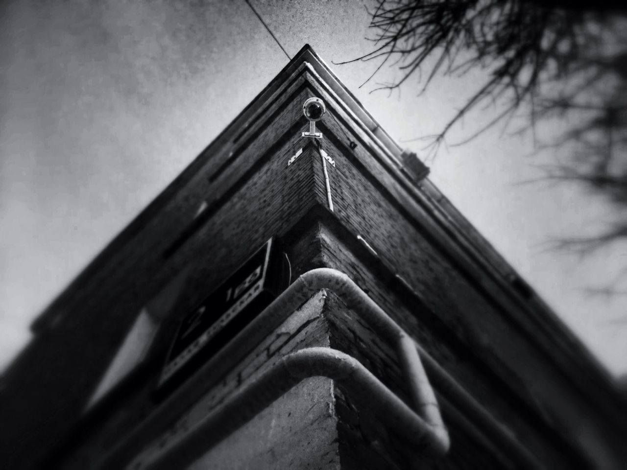 Low angle view of building against clear sky