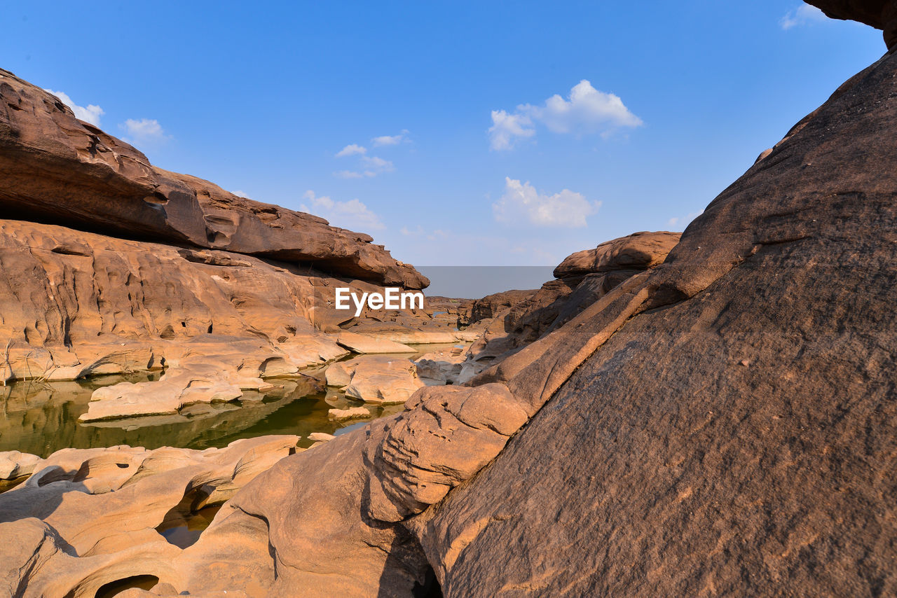 Rock formations against sky