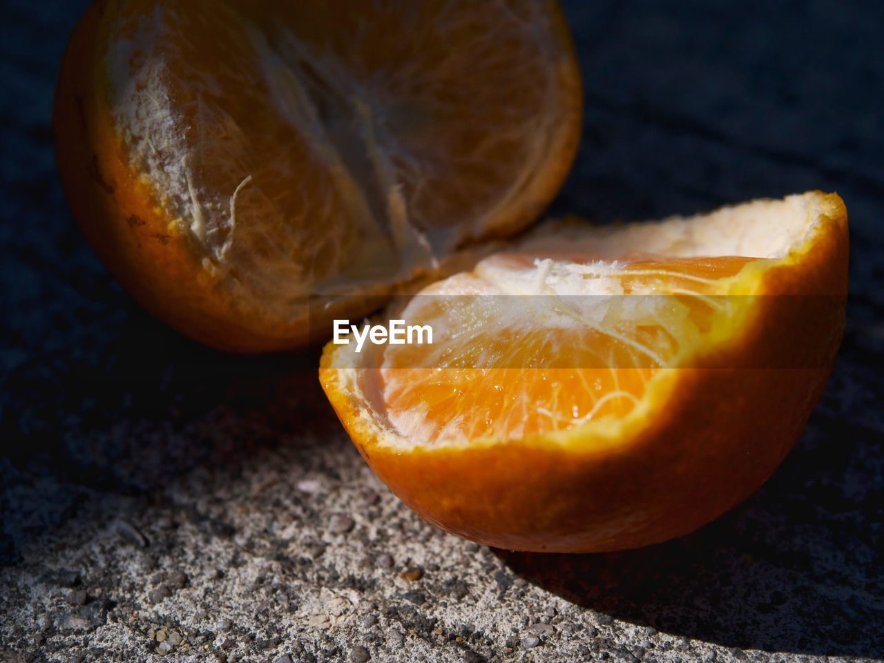 close-up of orange slices