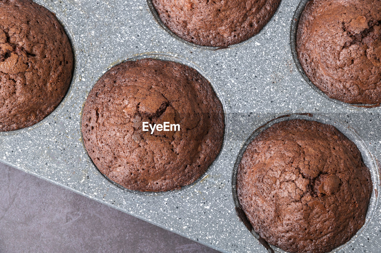 Cupcake muffins with nuts and chocolate