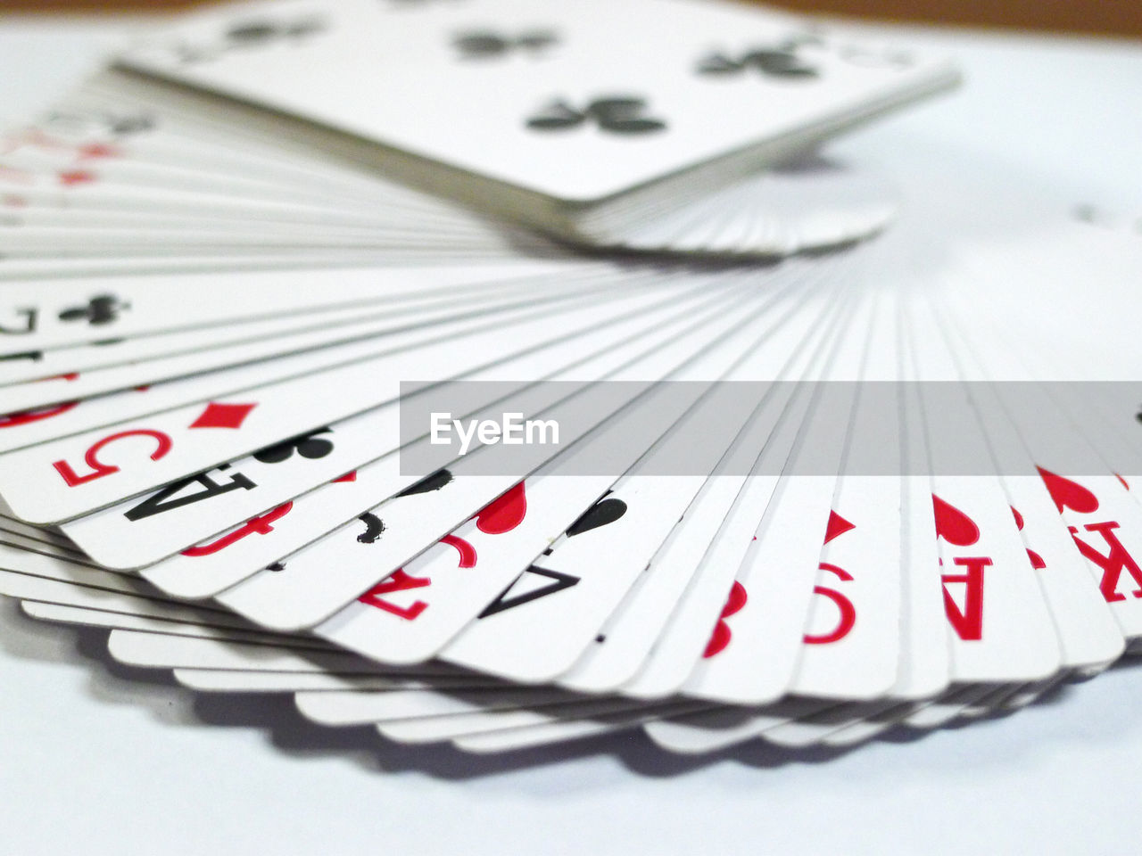 Close-up of playing cards on table