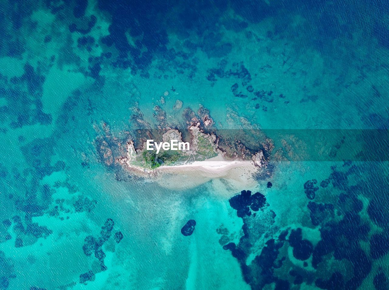 Aerial view of island