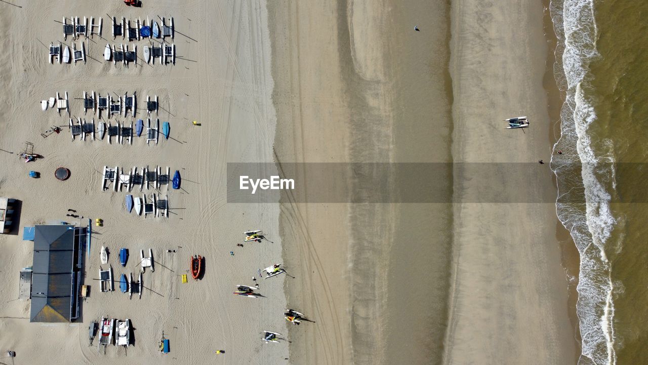 Drone bird view on beach