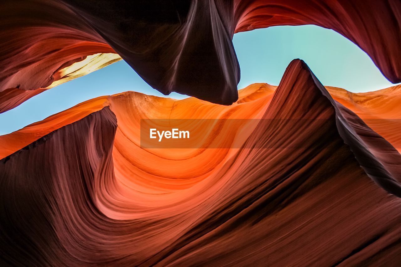 Low angle view of mountains at lake powell