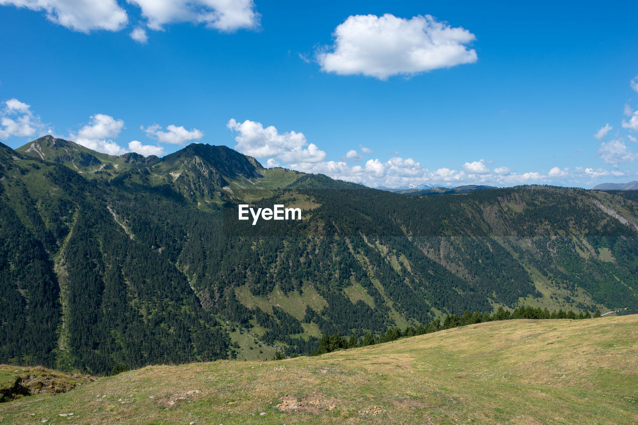 Scenic view of mountains against sky