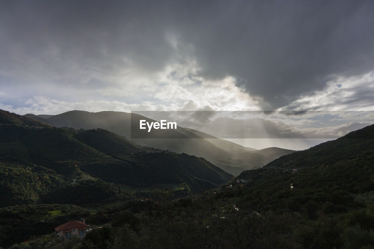 Scenic view of mountains against sky