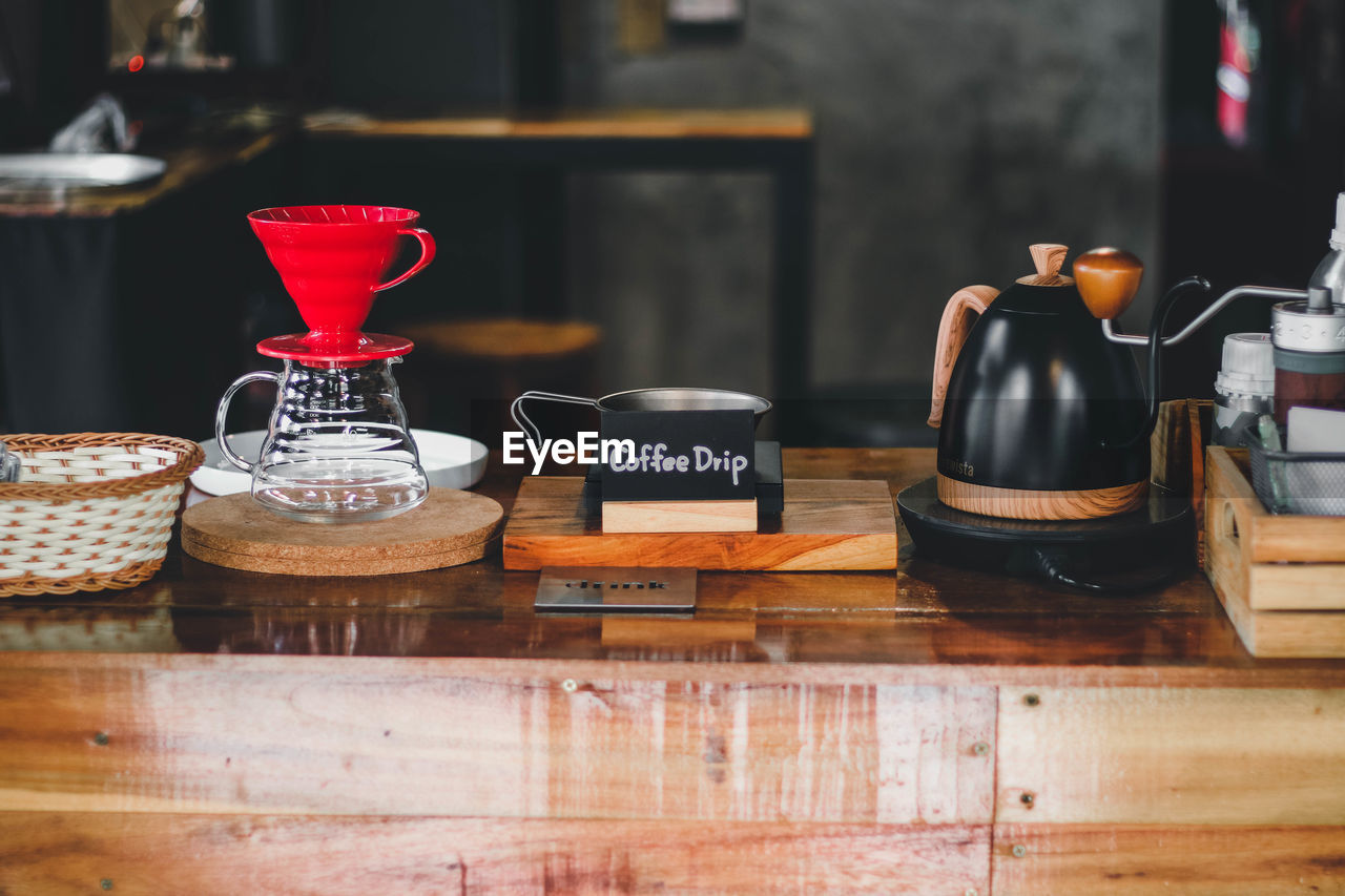Close-up of coffee served on table in restaurant