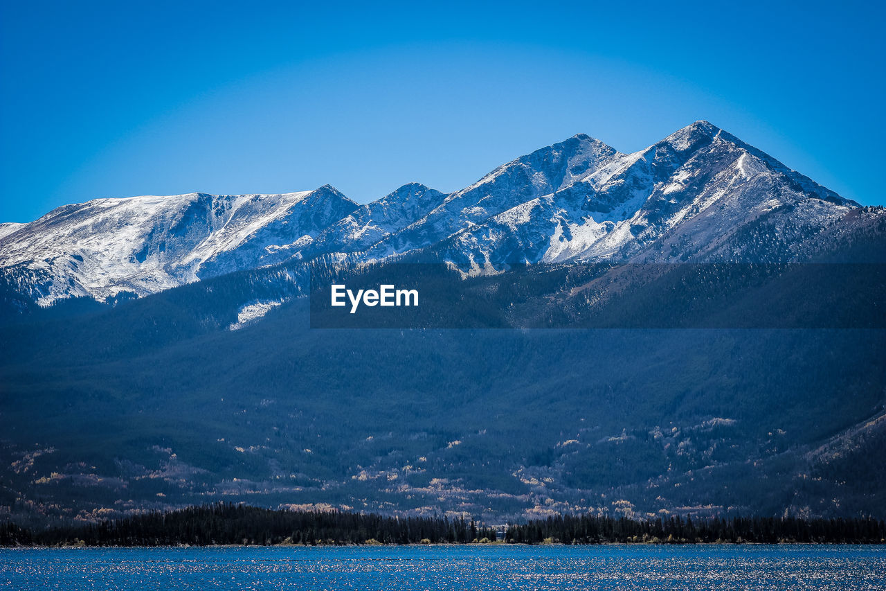 SCENIC VIEW OF SNOWCAPPED MOUNTAINS AGAINST CLEAR SKY