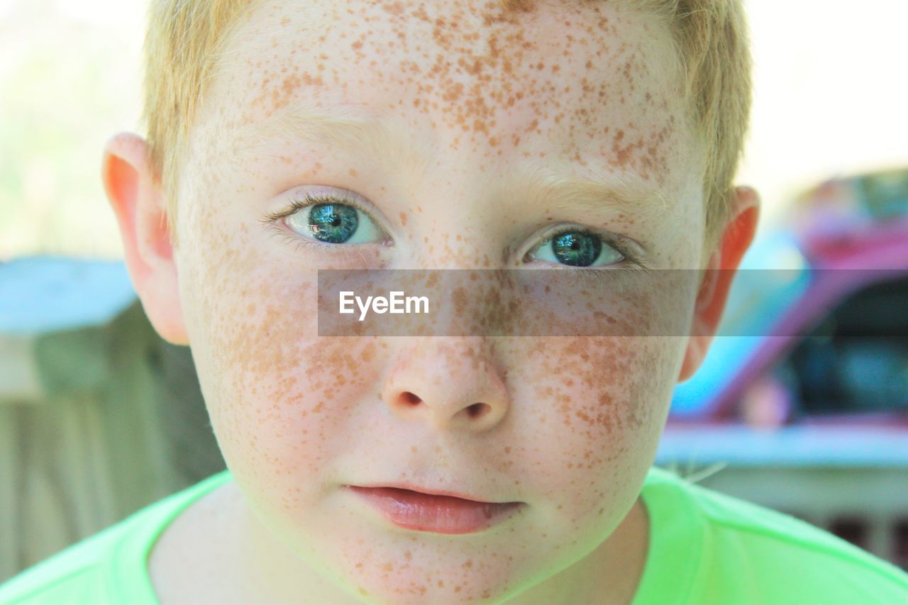 Close-up portrait of cute boy