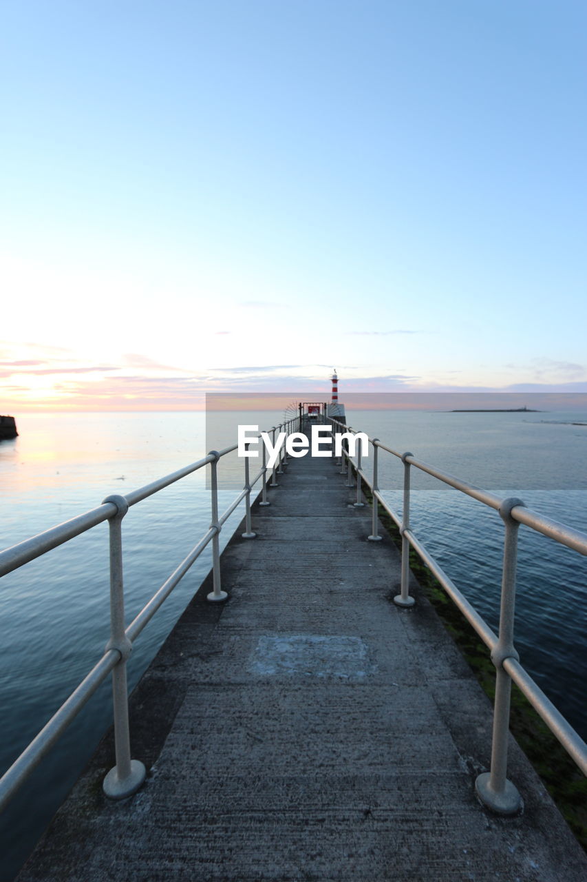 View of pier on sea