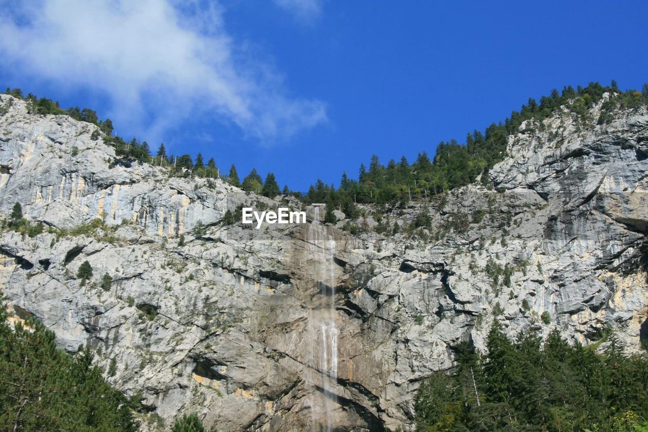 Low angle view of rocky mountains