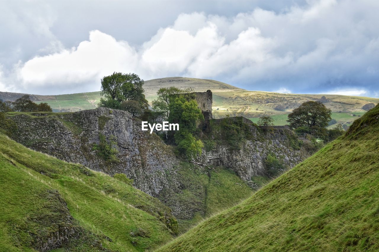 Scenic view of land against sky