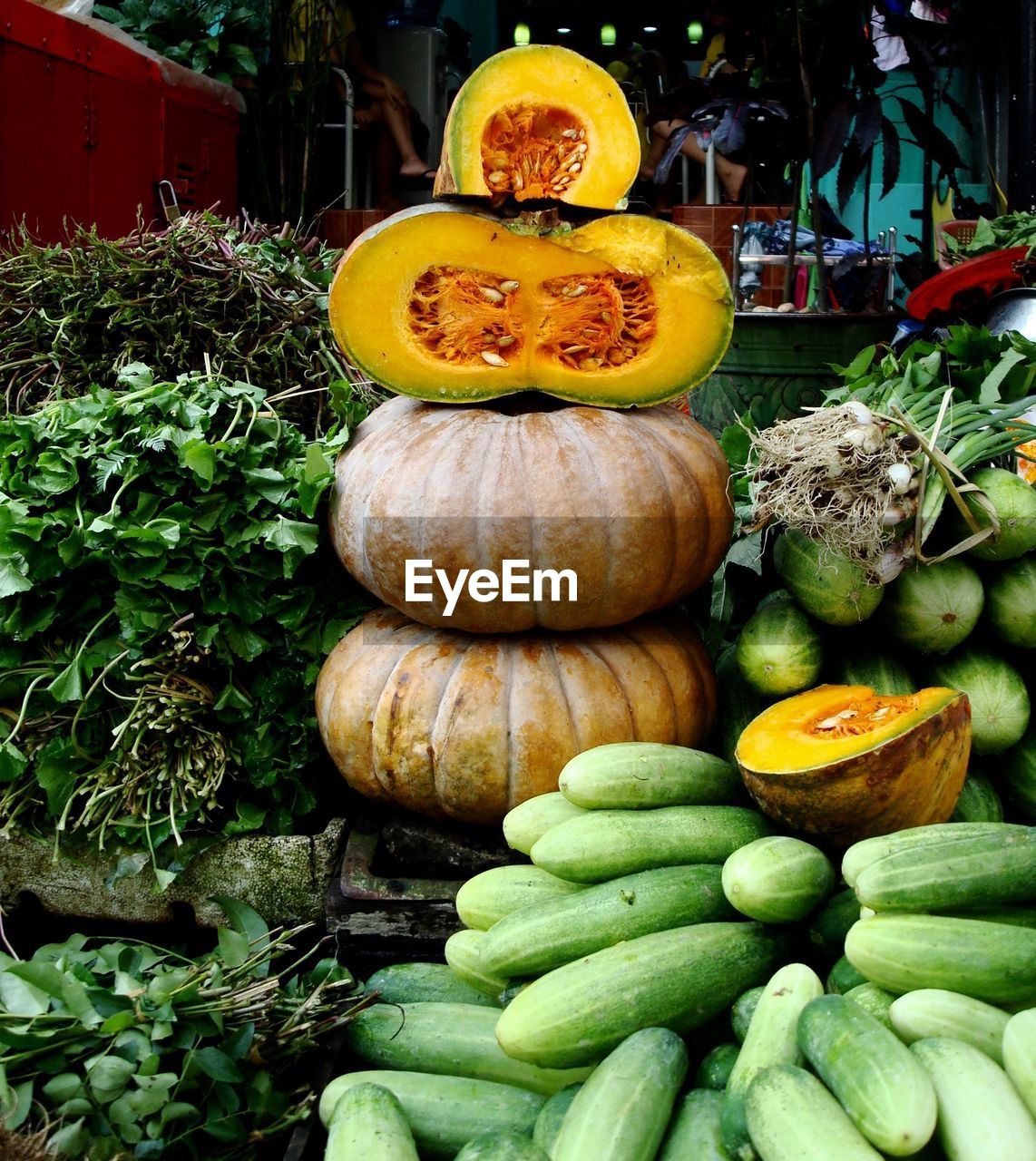 Vegetables for sale at market stall