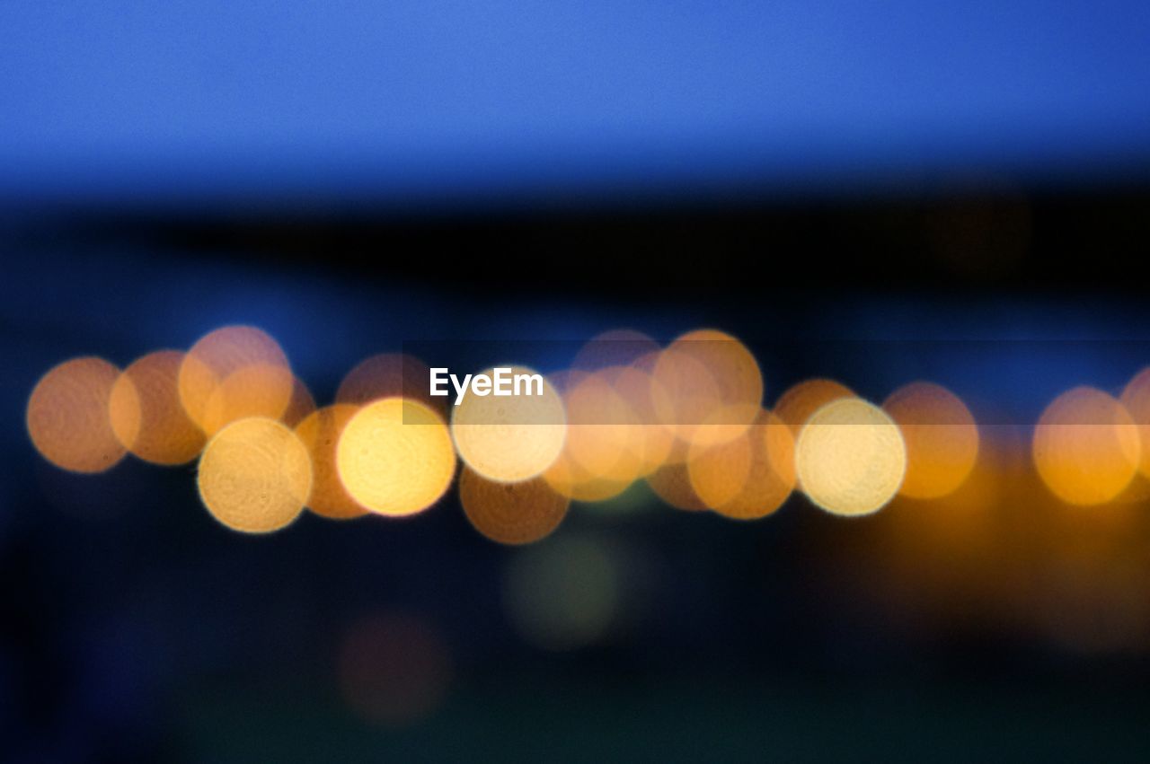 Defocused lights at night