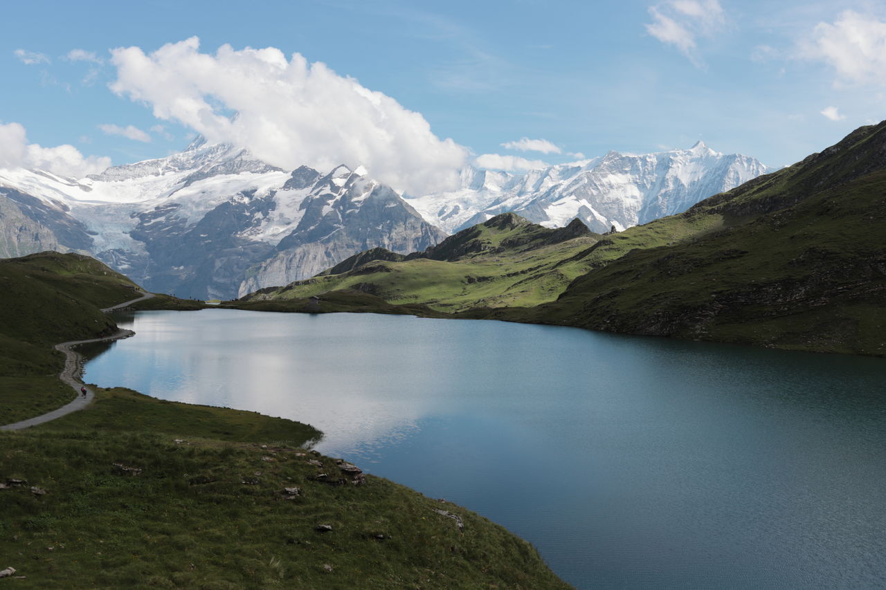 Bachalpsee close to grindelwald. eiger and jungfrau in the background. bernese oberland.