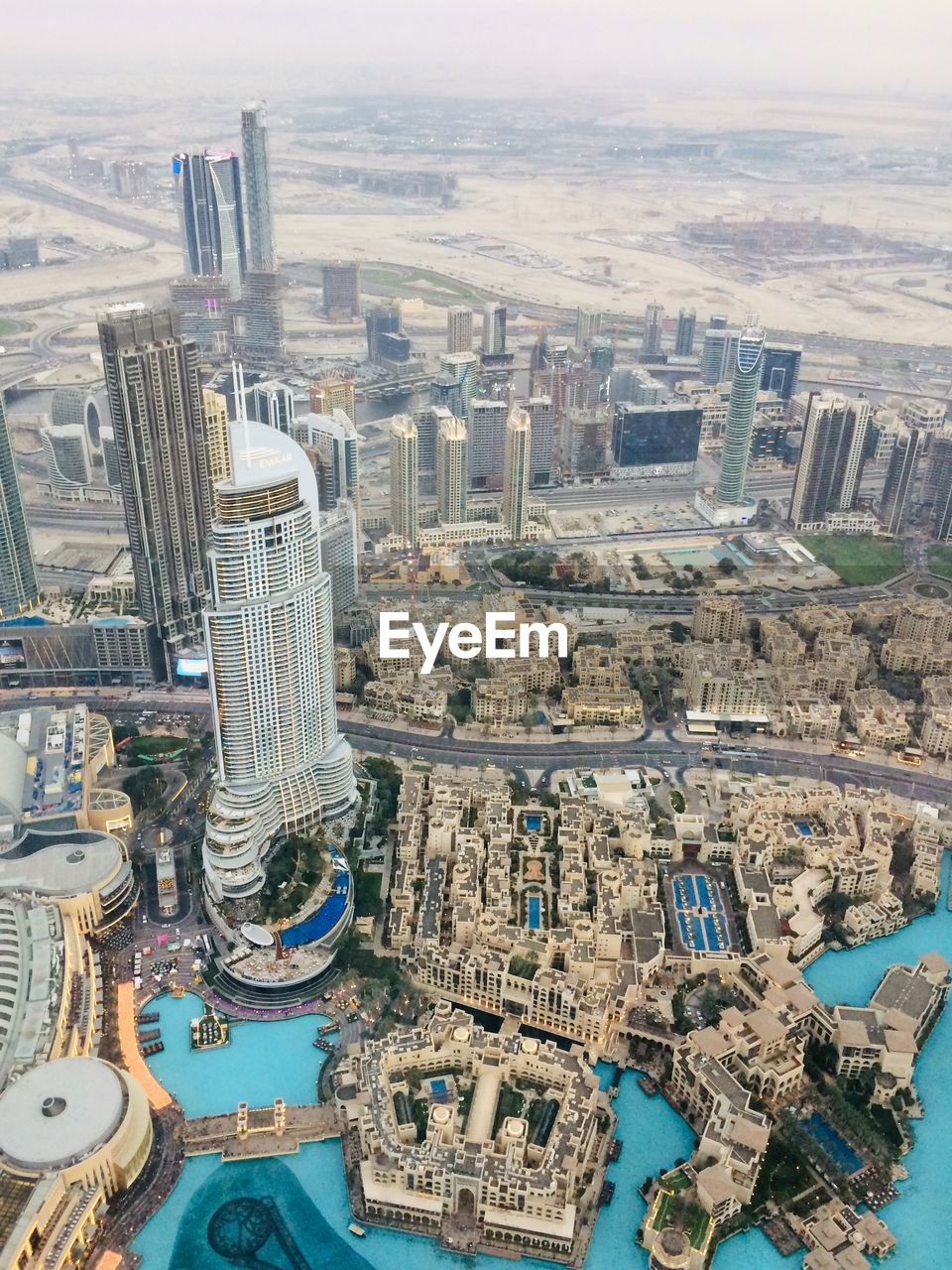 High angle view of  buildings in the golden city of dubai