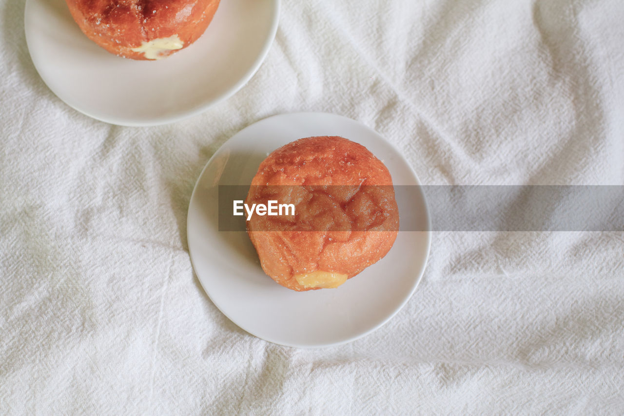 high angle view of food in plate on table