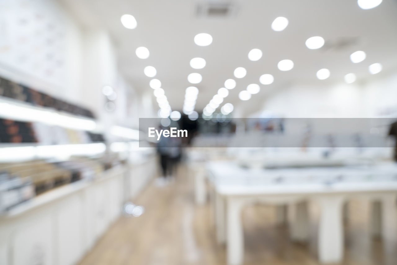 DEFOCUSED IMAGE OF EMPTY RESTAURANT