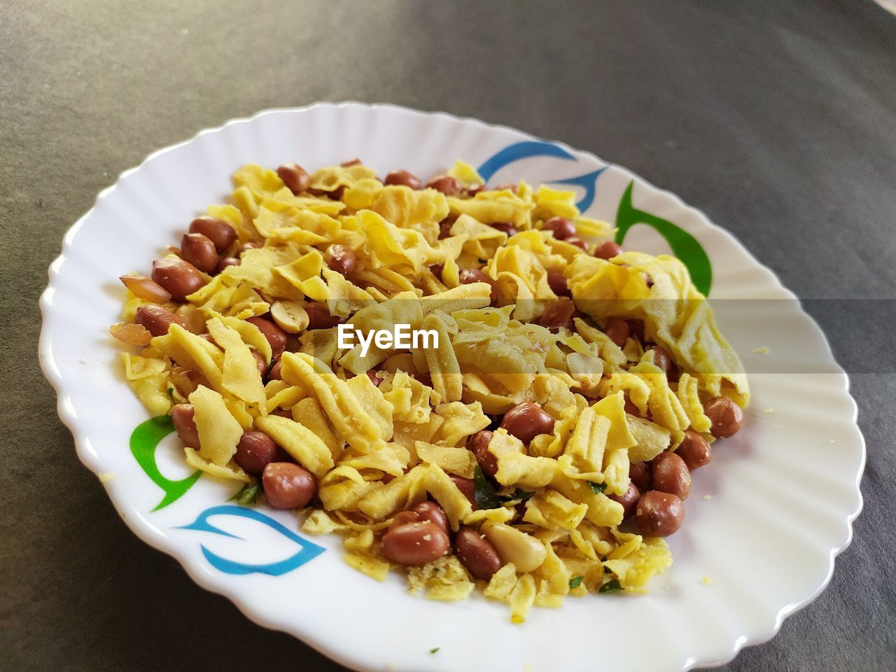 HIGH ANGLE VIEW OF BREAKFAST SERVED ON PLATE