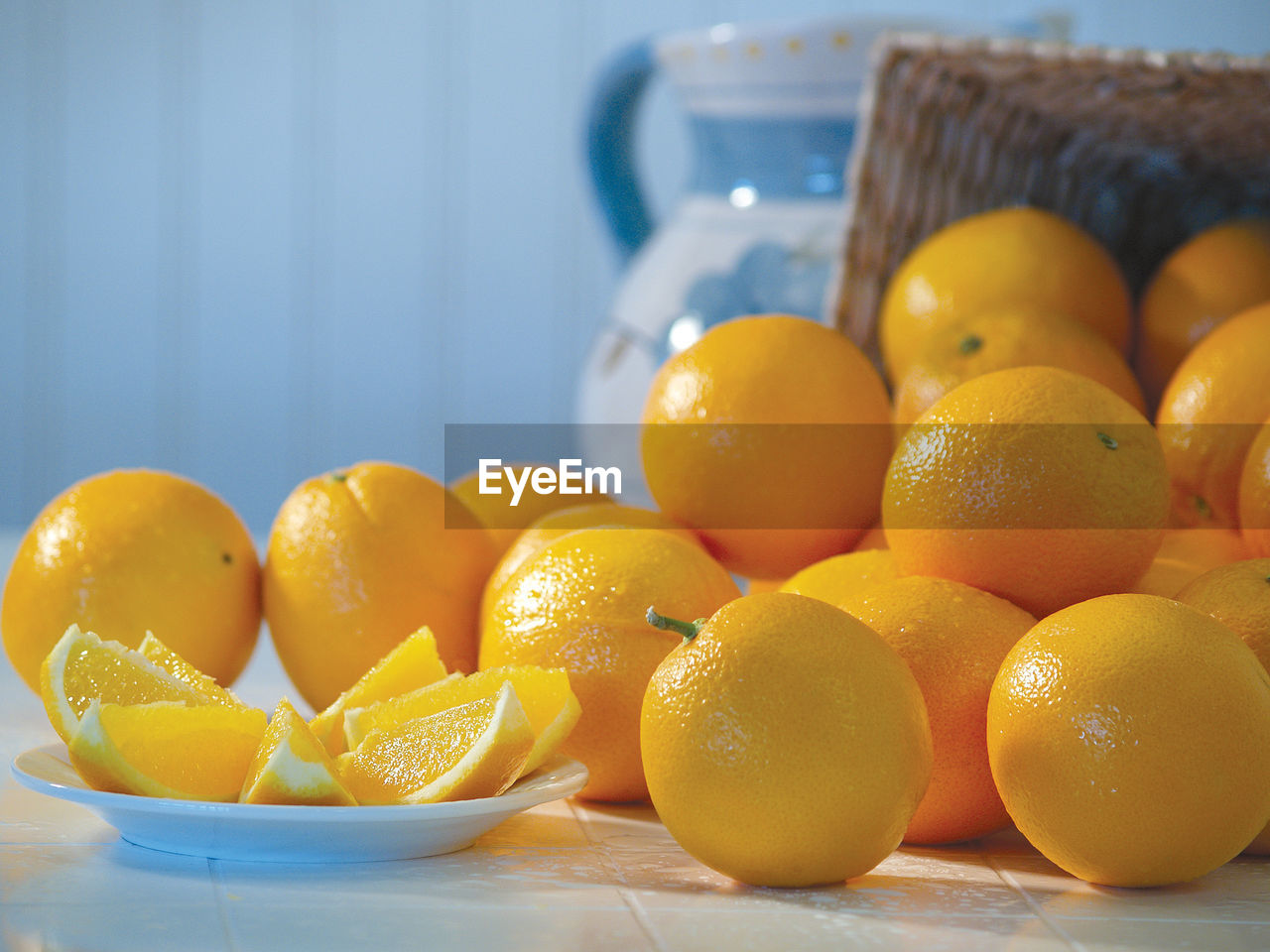 Close-up of sweet limes on table