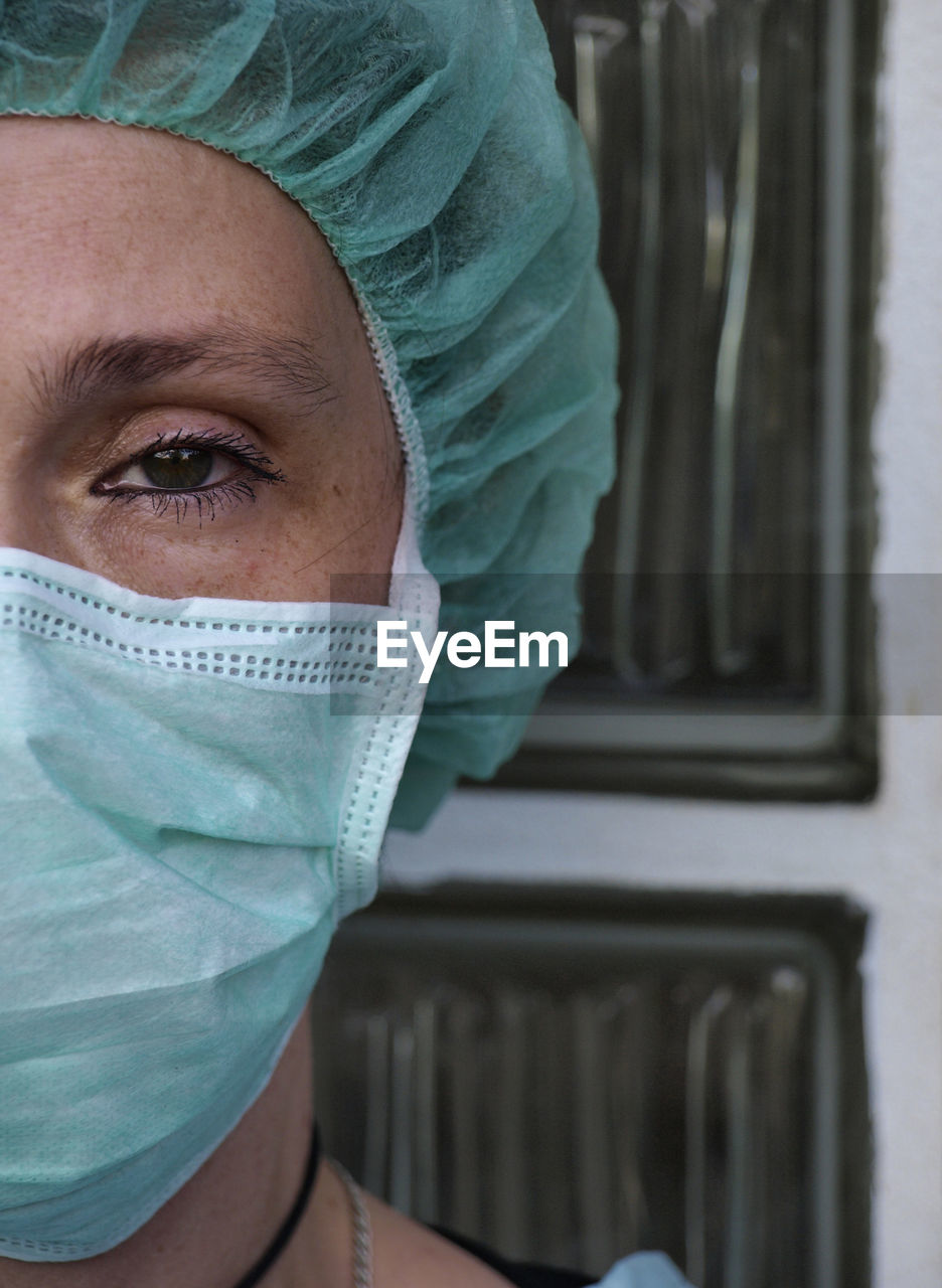 Extreme close up portrait of healthcare worker