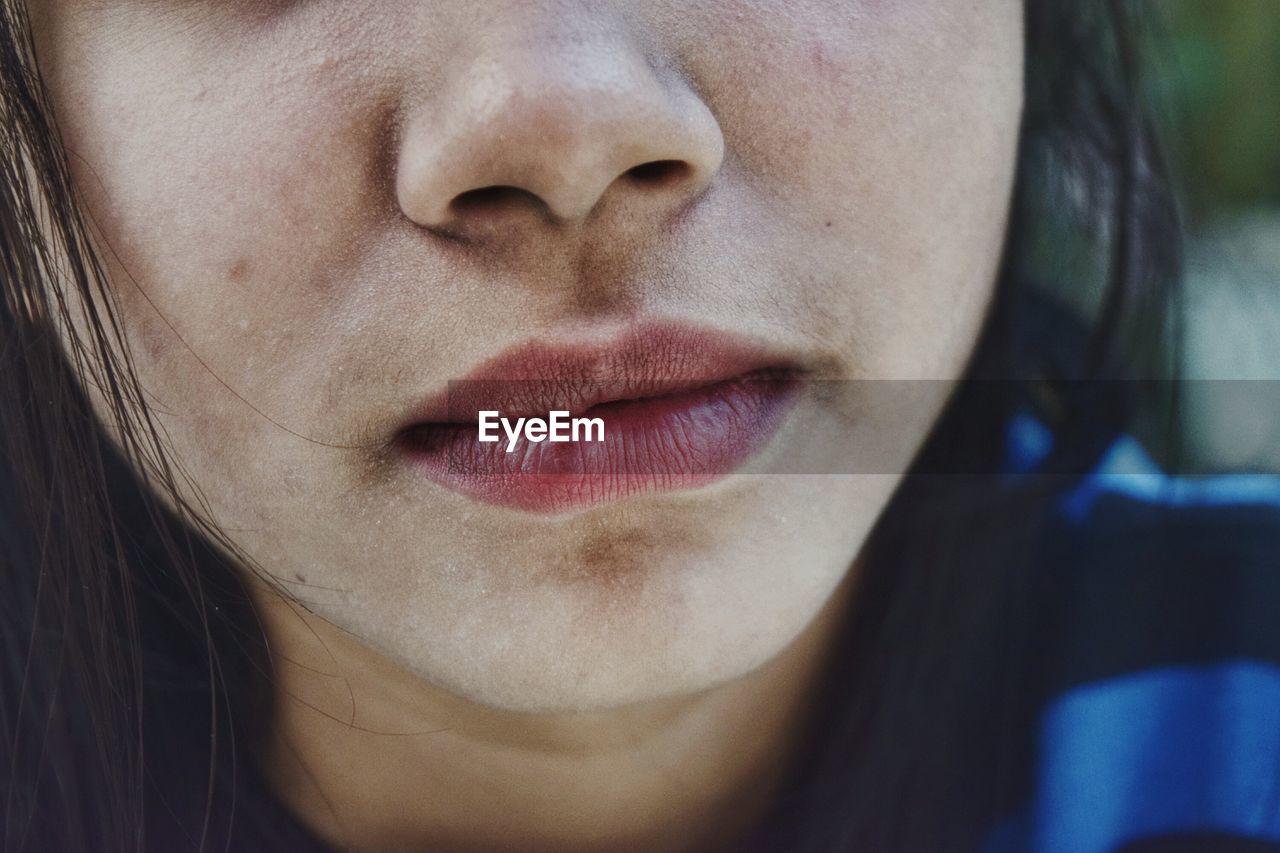 Close-up of woman lips