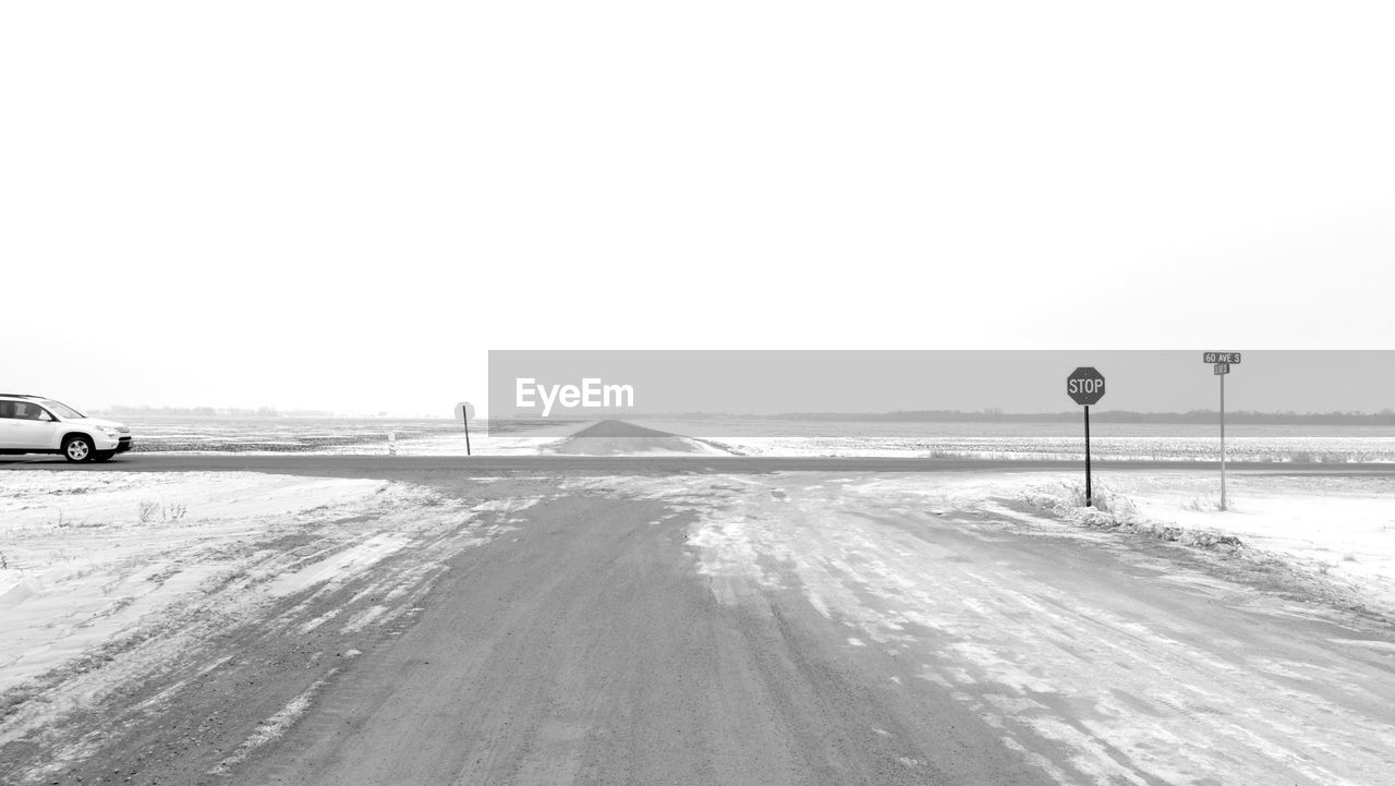 Cropped vehicle on snow covered landscape