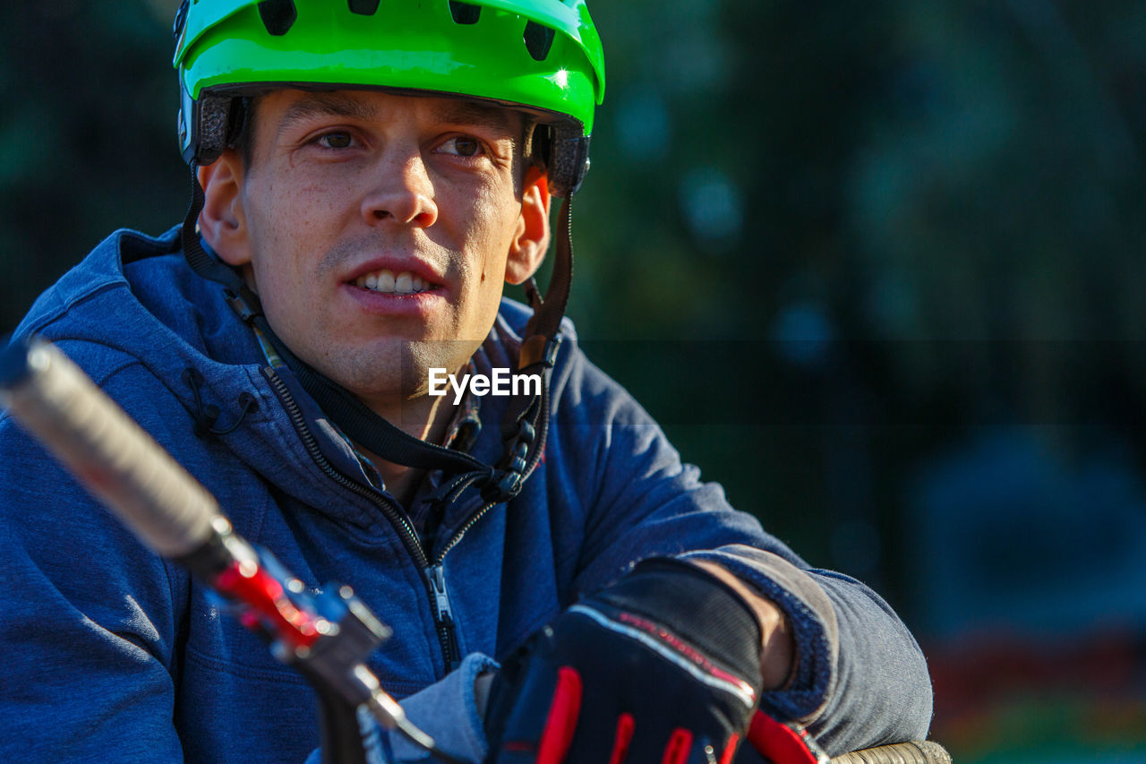 Close-up of man outdoors