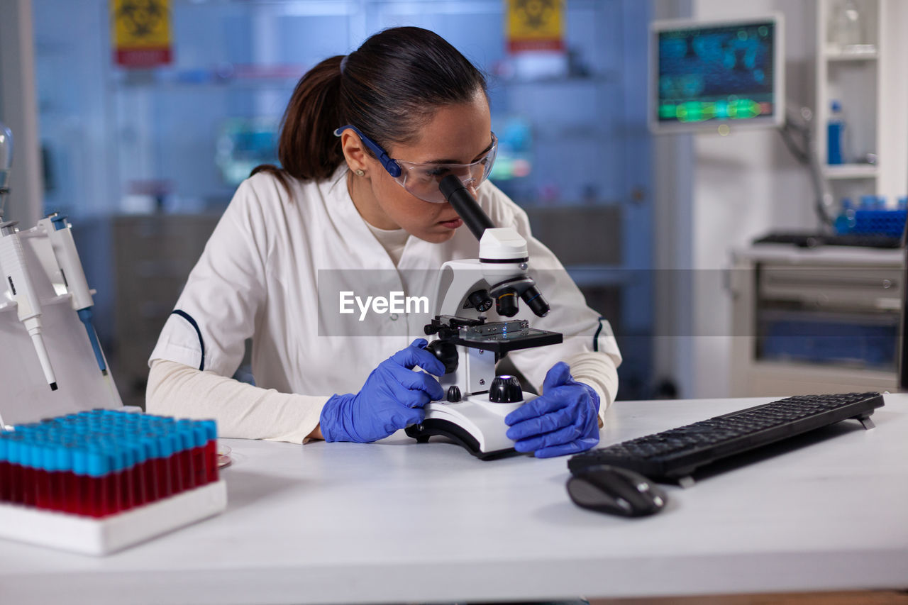 Female scientist working at laboratory