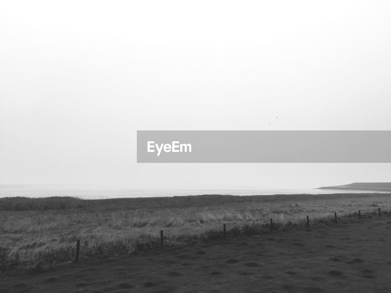 Scenic view of beach against clear sky