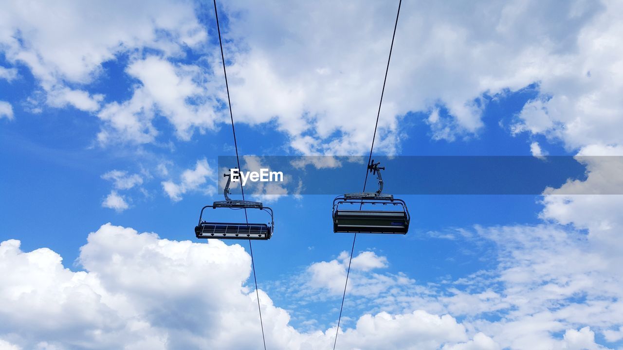 LOW ANGLE VIEW OF SKI LIFT AGAINST SKY