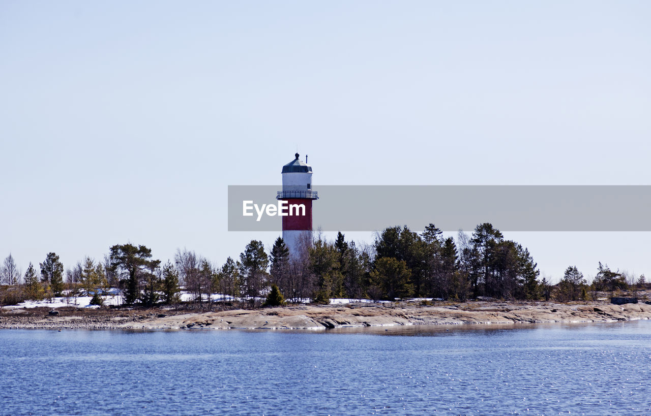Lighthouse with open water all around
