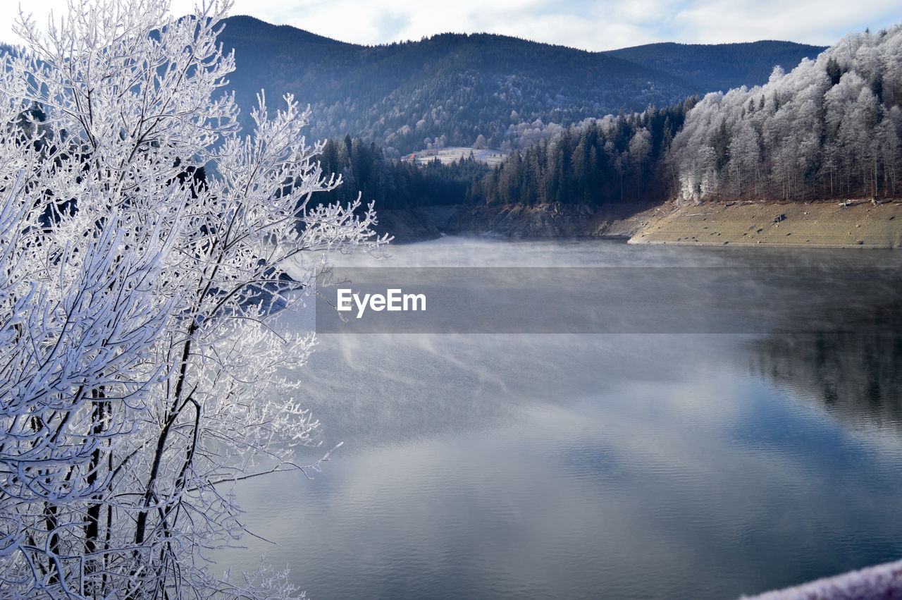 Scenic view of lake against mountains