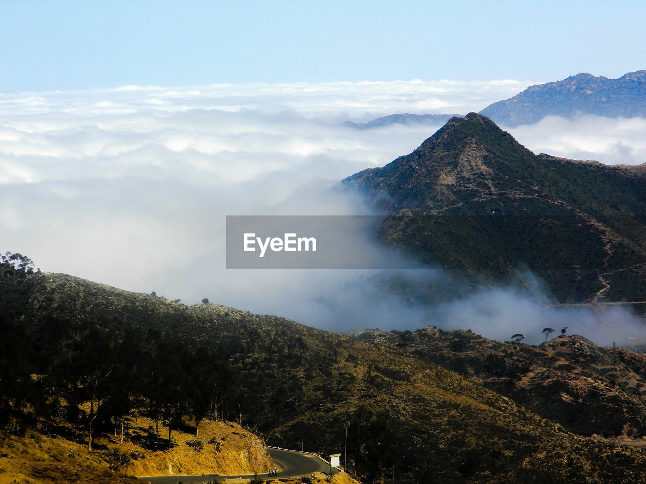 Scenic view of mountains against sky