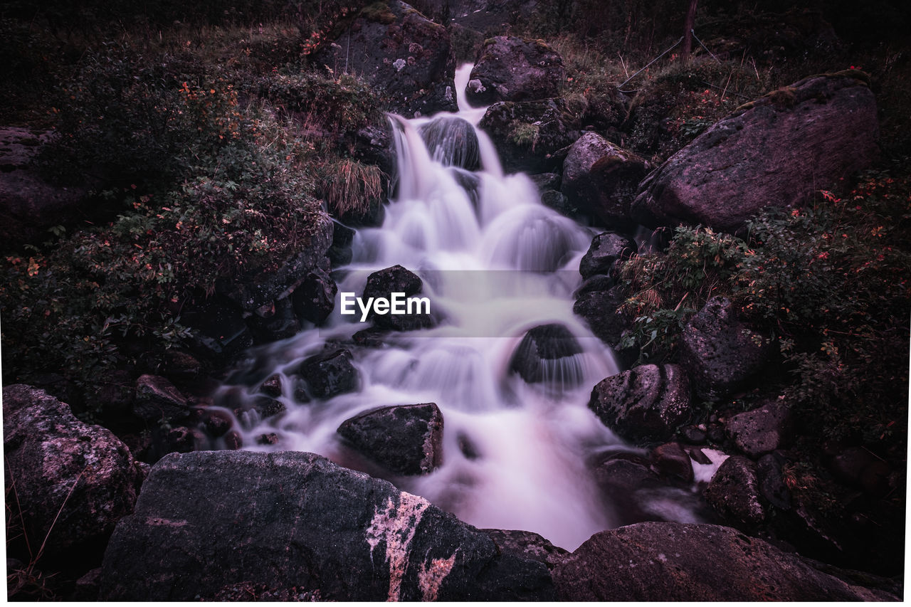 Scenic view of waterfall