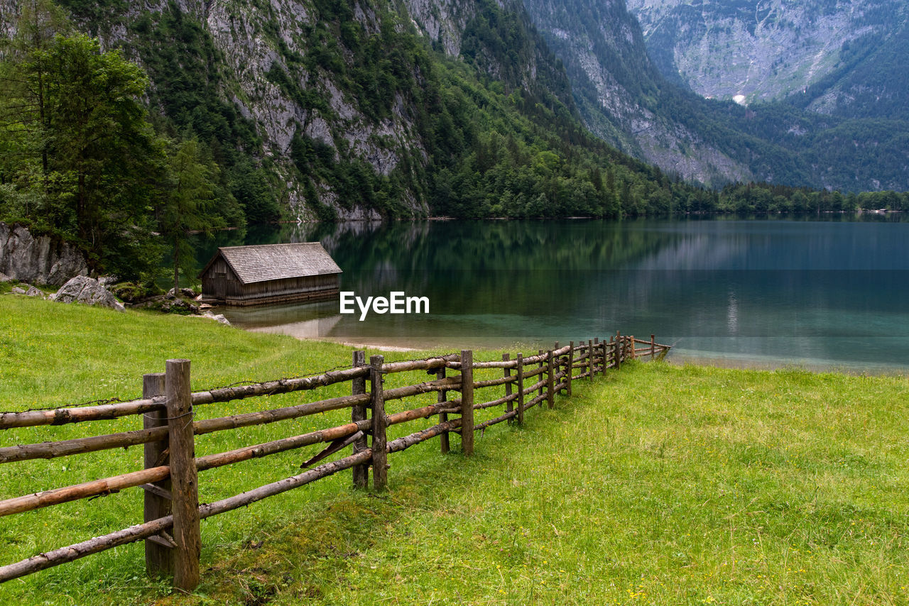 Scenic view of lake against mountains