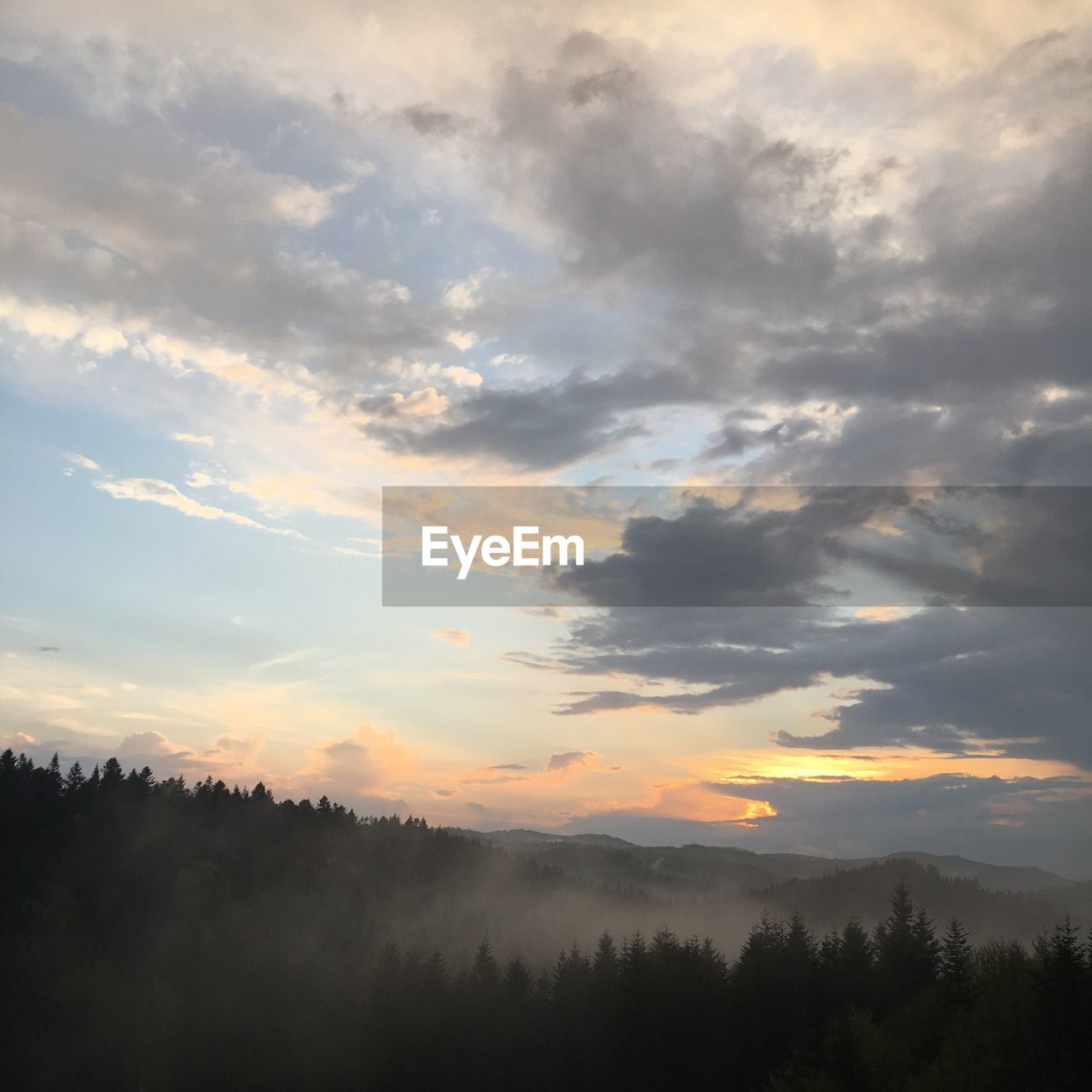 Scenic view of landscape against sky during sunset