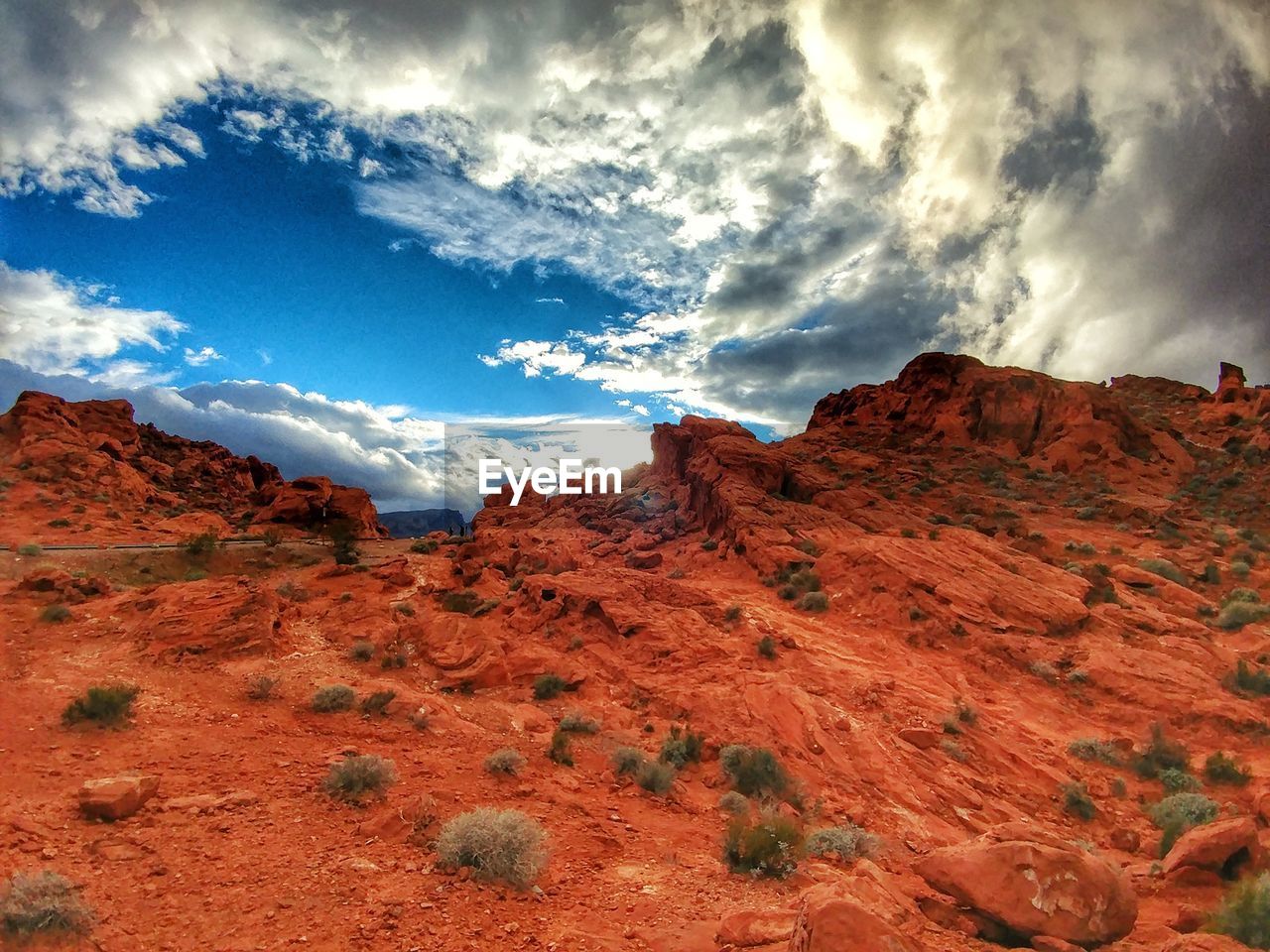 Scenic view of rock formations against sky