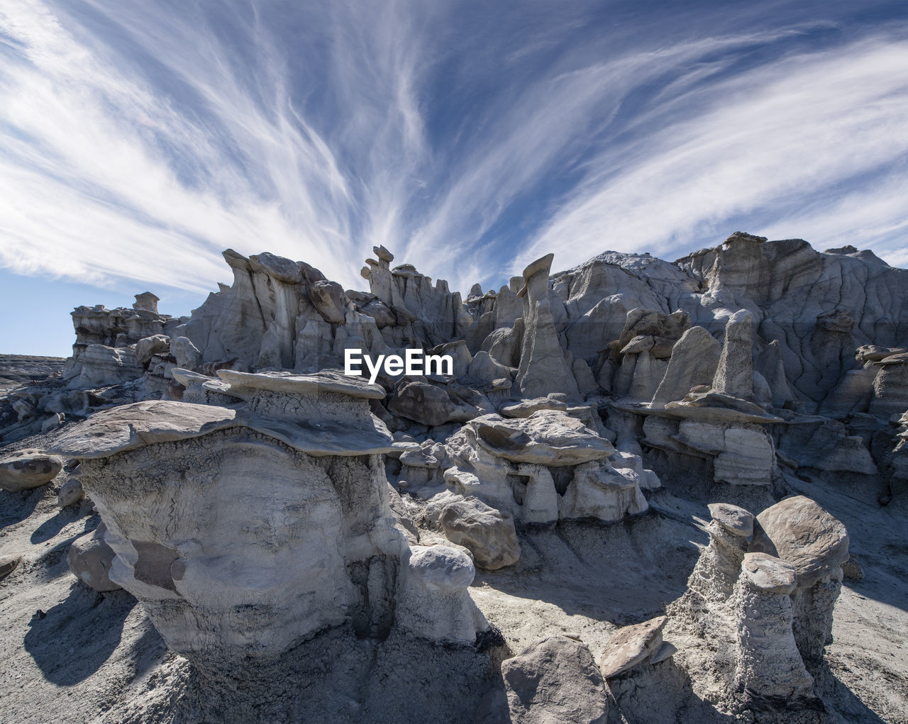 Wild rock formations in the desert wilderness of new mexico