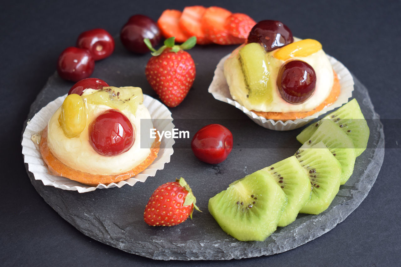 Delicious tart with fresh seasonal fruits