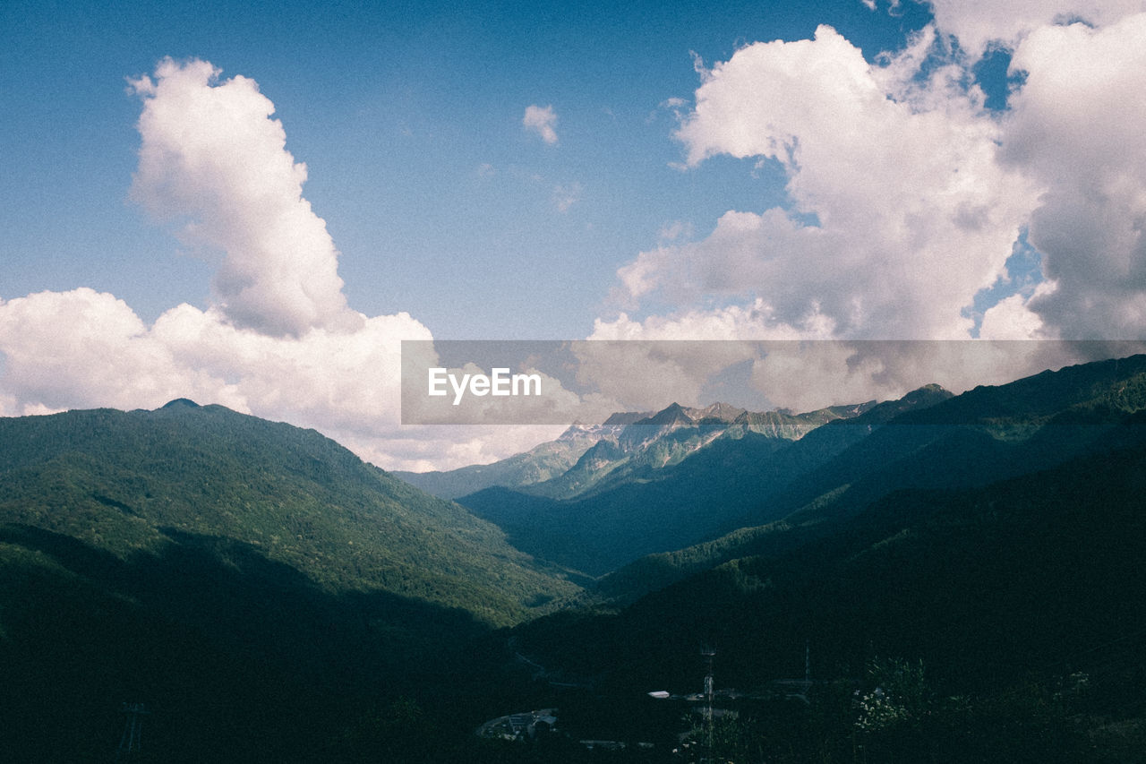 Scenic view of mountains against sky