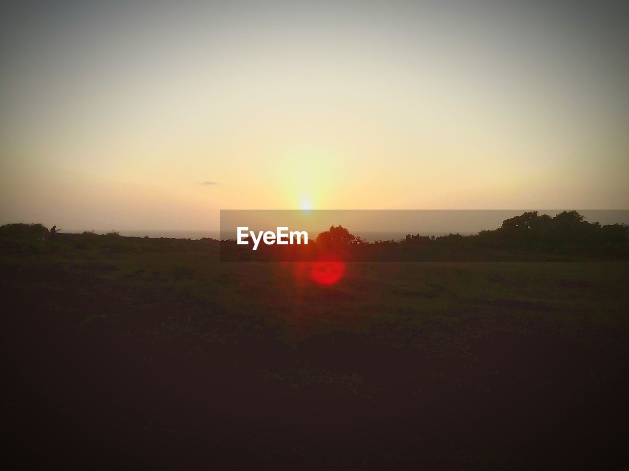 SCENIC VIEW OF FIELD AT SUNSET