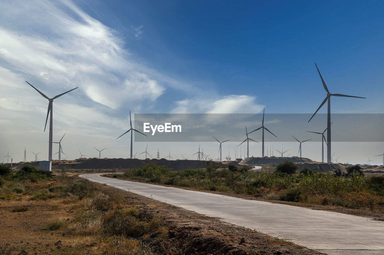 WIND TURBINES ON FIELD